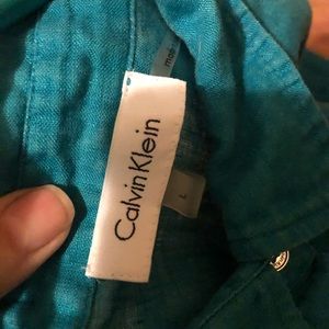 Button down Calvin Klein Teal Long Sleeve Shirt